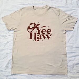 MUST GO XL Cream Graphic Print Yee Haw Cowboy Hat Tee Lemon Lorraine's